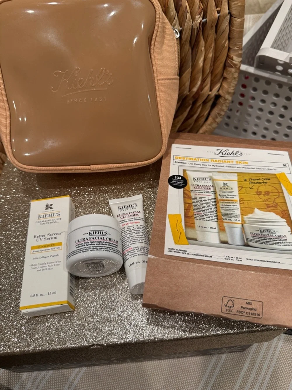 NEW 3 pc set Kiehl's Destination Ultra Facial Skincare Trio set